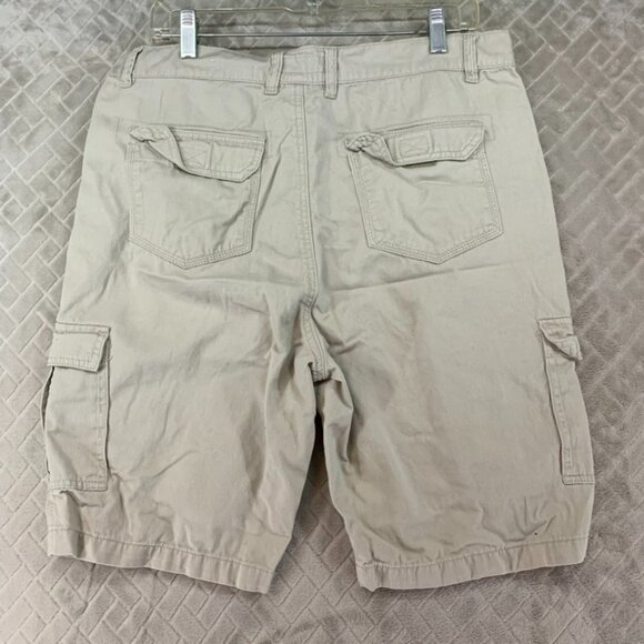 Blue Rock Mens 34 Cargo Shorts Khaki Beige Safari 100% Cotton Hiking Gorpcore - Picture 8 of 11